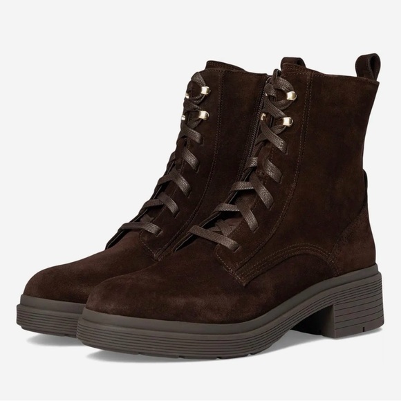 Cole Haan Shoes - Cole Haan dark brown suede lace up winter boots waterproof size 7.5 new with box